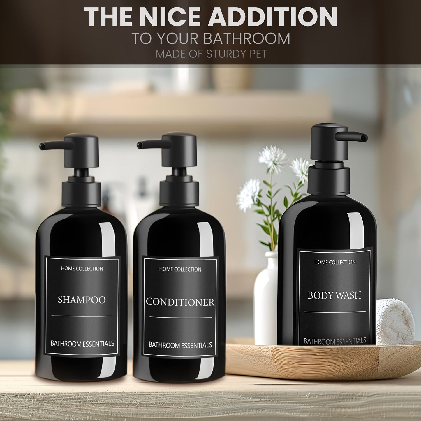 Elegant 3Piece Soap Dispenser Set Modern Bathroom Upgrade