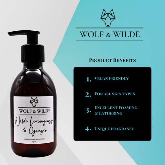 Wilde Lemongrass & Ginger 2‑in‑1 Liquid Soap – 250 mL