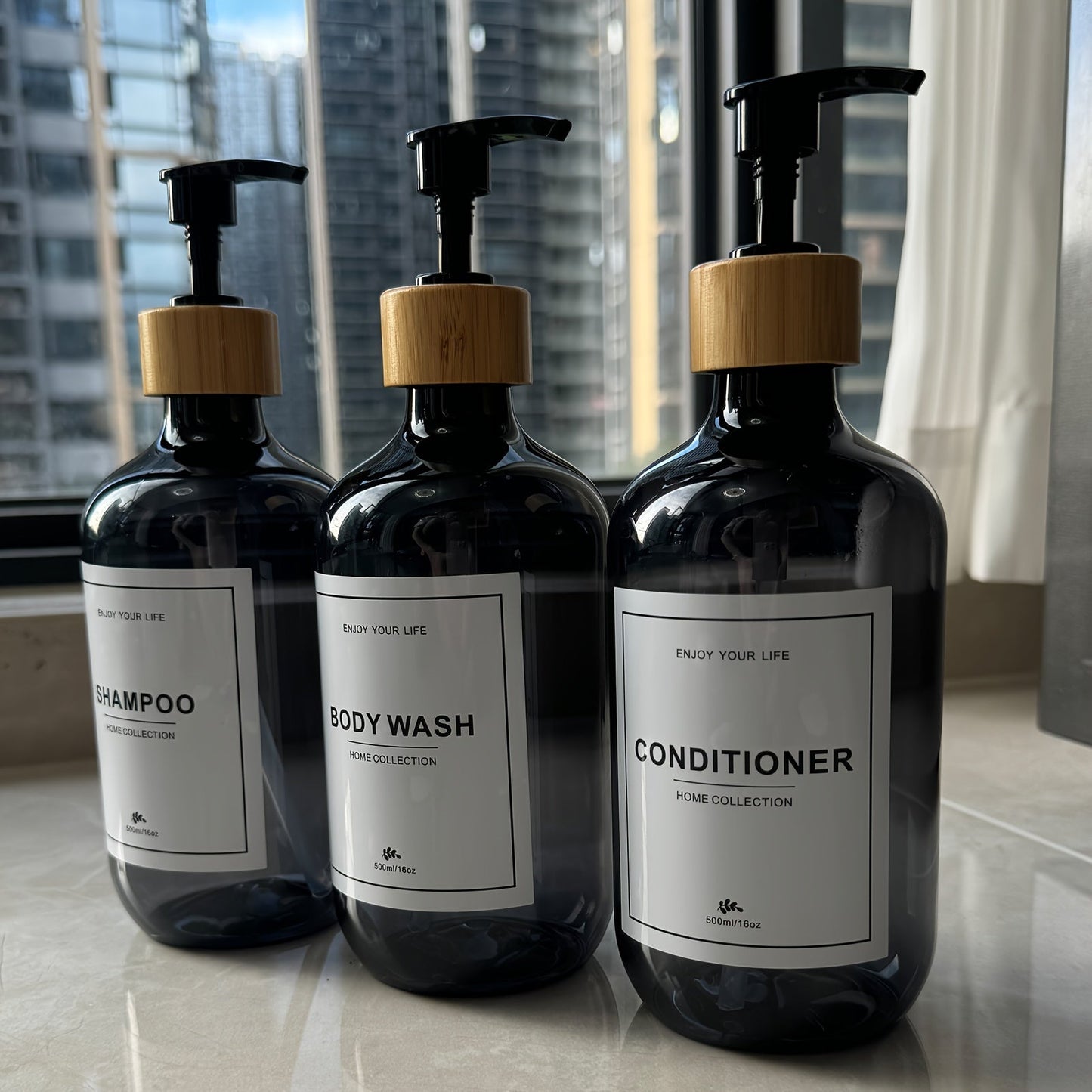 3Piece Refillable Bathroom Soap Lotion Dispenser Set