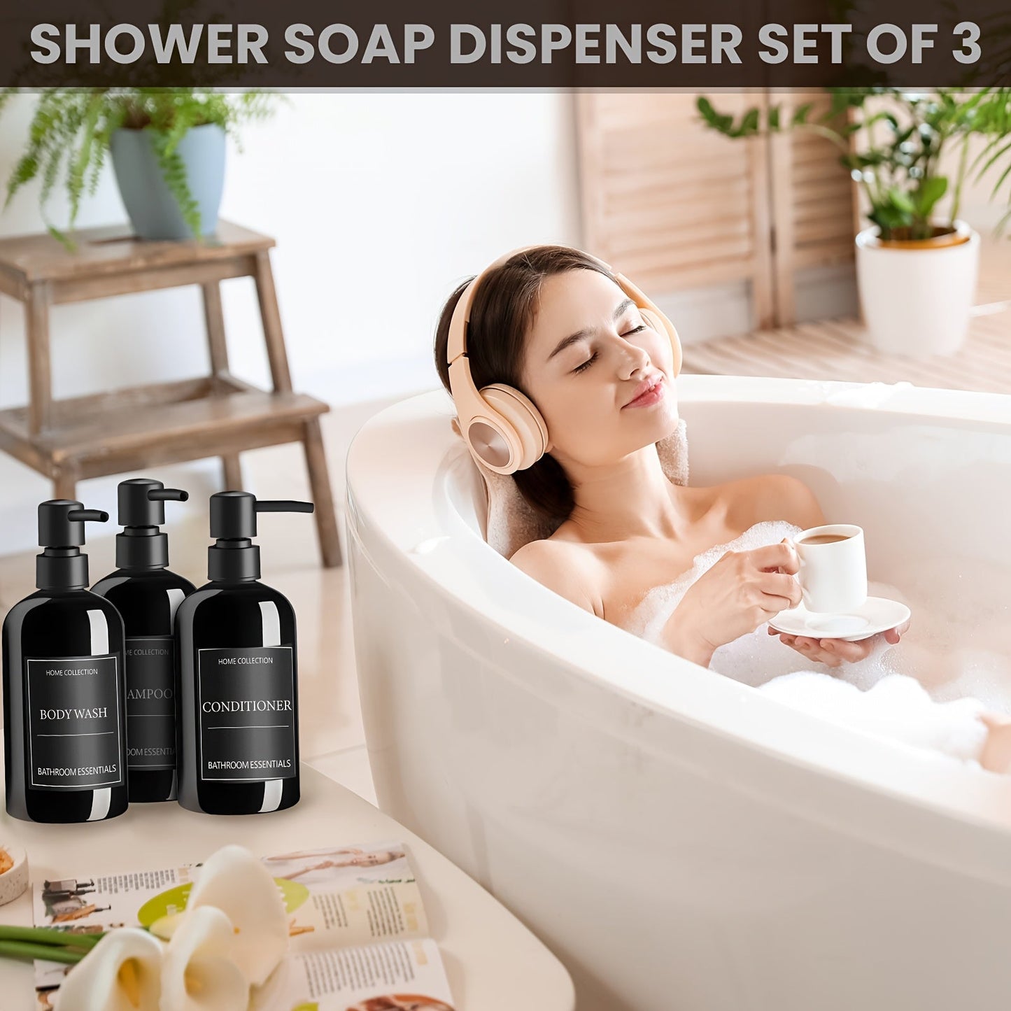 Elegant 3Piece Soap Dispenser Set Modern Bathroom Upgrade