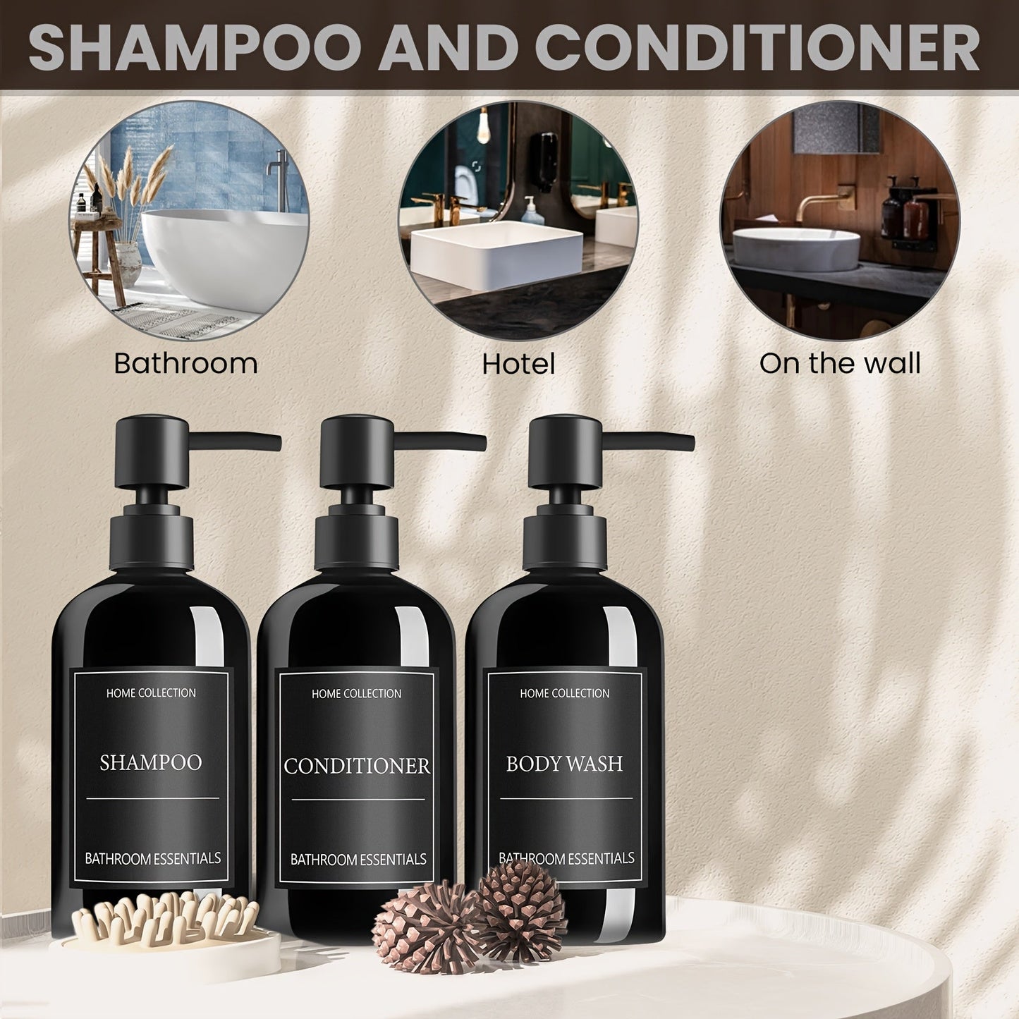 Elegant 3Piece Soap Dispenser Set Modern Bathroom Upgrade