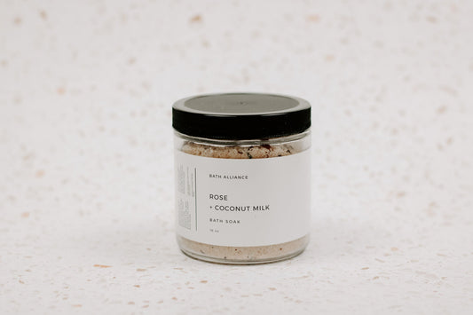 Rose Coconut Milk Bath Soak – 16oz Glass Jar