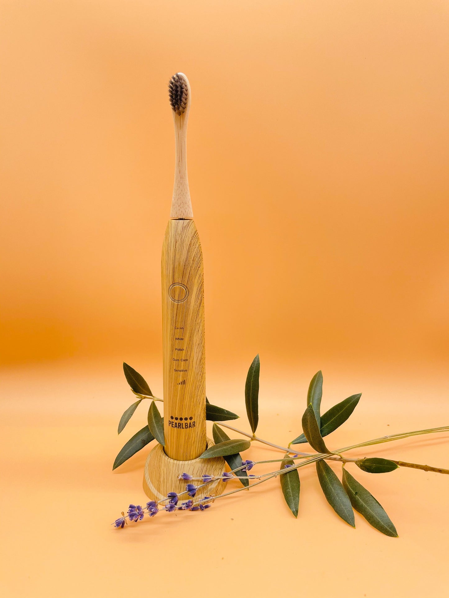 PearlBar Sonic Electric Toothbrush – Eco-Friendly with 3 Bamboo Heads