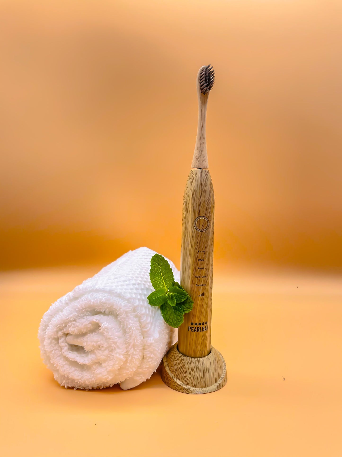PearlBar Sonic Electric Toothbrush – Eco-Friendly with 3 Bamboo Heads