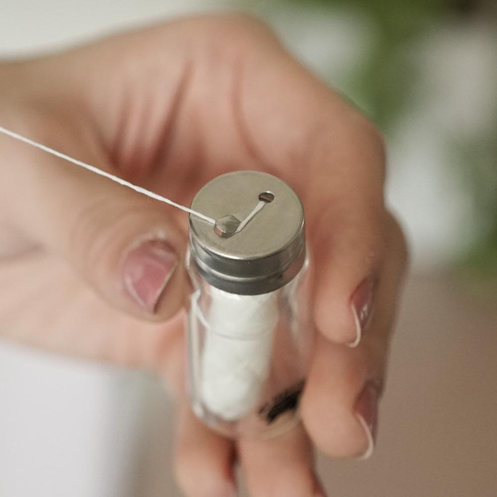 Charcoal Dental Floss in Glass Bottle – Plastic Free & Zero Waste