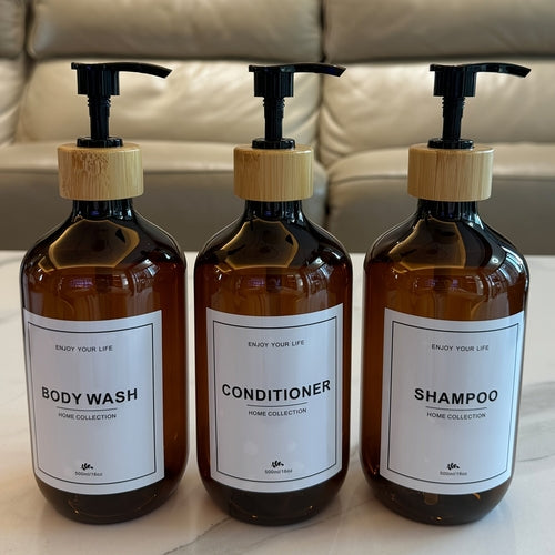 3Piece Refillable Bathroom Soap Lotion Dispenser Set