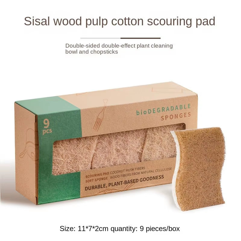 Eco-Friendly Natural Plant Scrub Sponges and Coconut Scrubber Sponge Natural Sponges for Dishes Eco Friendly Kitchen Accessories