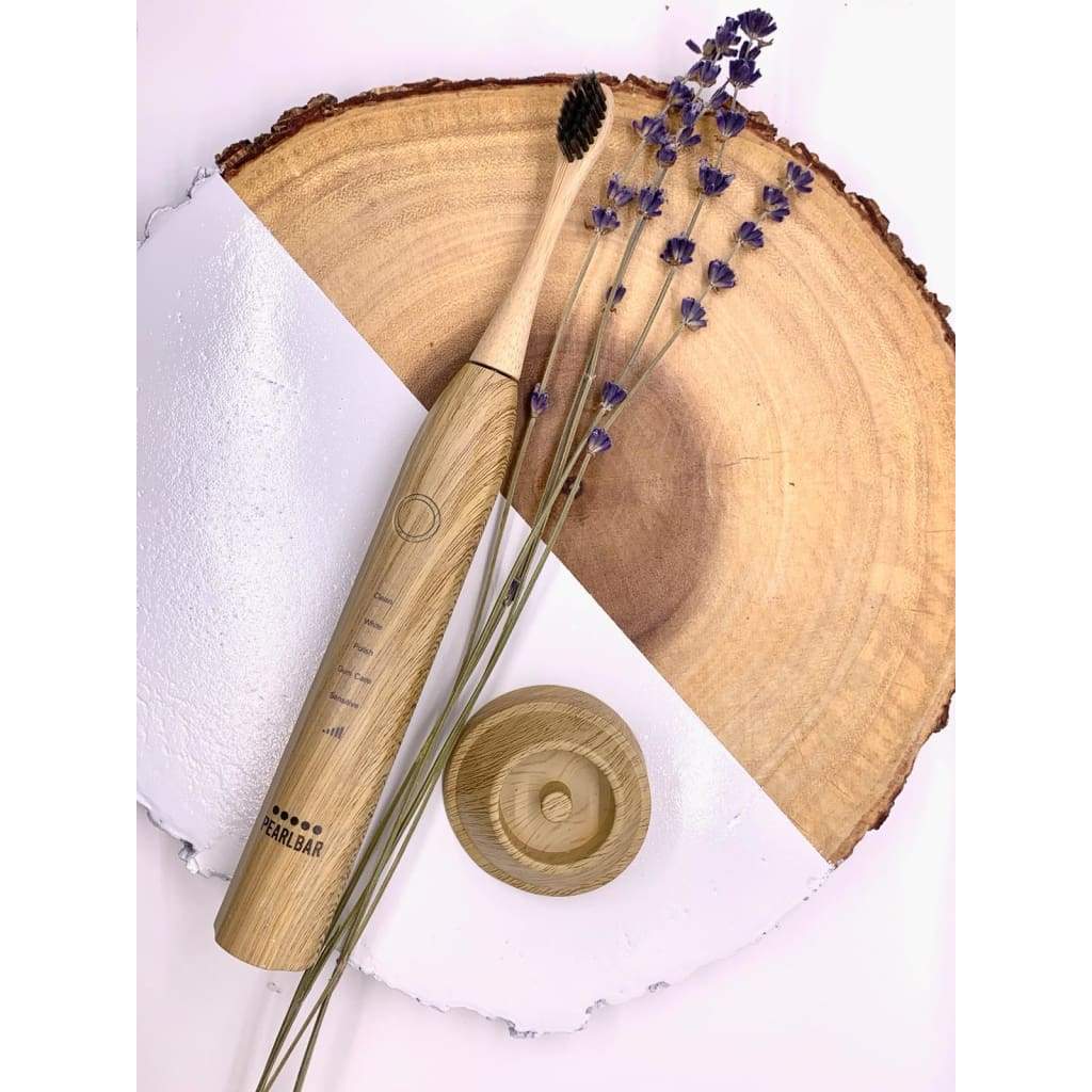 PearlBar Sonic Electric Toothbrush – Eco-Friendly with 3 Bamboo Heads