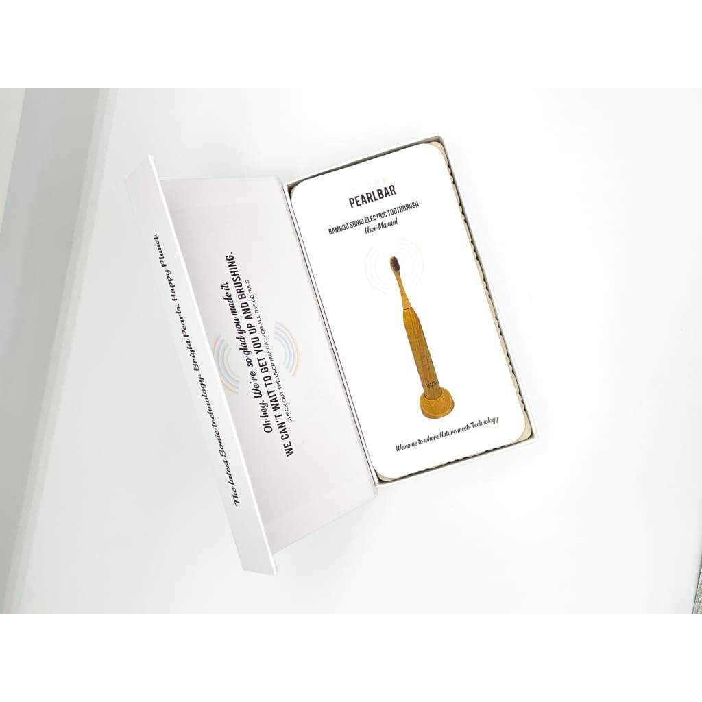 PearlBar Sonic Electric Toothbrush – Eco-Friendly with 3 Bamboo Heads