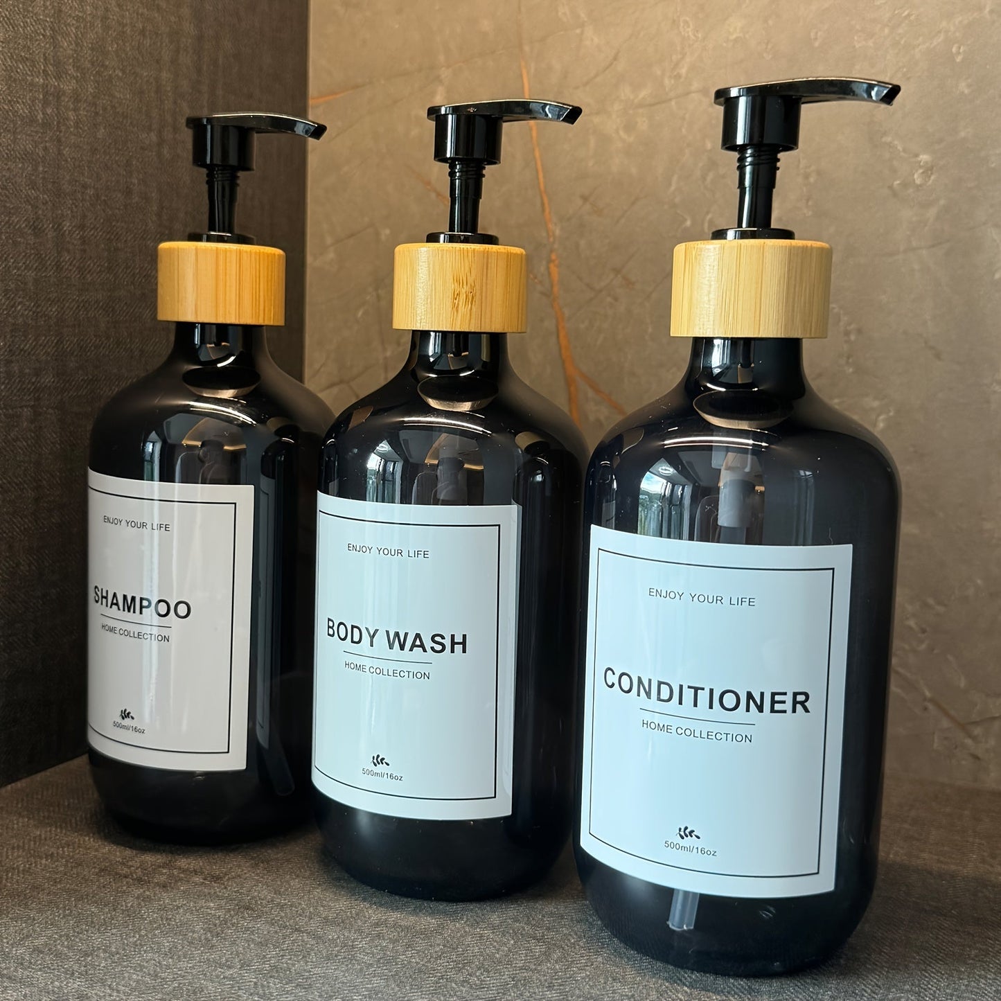 3Piece Refillable Bathroom Soap  Lotion Dispenser Set