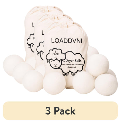 (3 Pack) Wool Dryer Balls Organic XL 6 Balls per Pack by , save Time,Money,Energy.