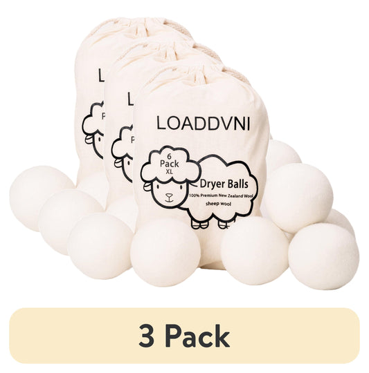 (3 Pack) Wool Dryer Balls Organic XL 6 Balls per Pack by , save Time,Money,Energy.