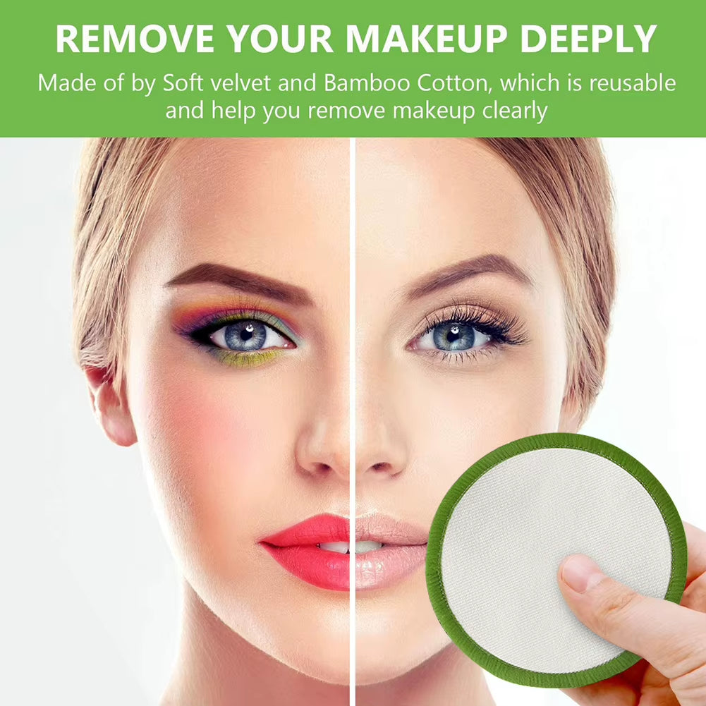 20PCS Reusable Makeup Remover Pads with Laundry Bag Reusable Cotton Pad Natural Konjac Facial Sponge for All Skin Types Washable