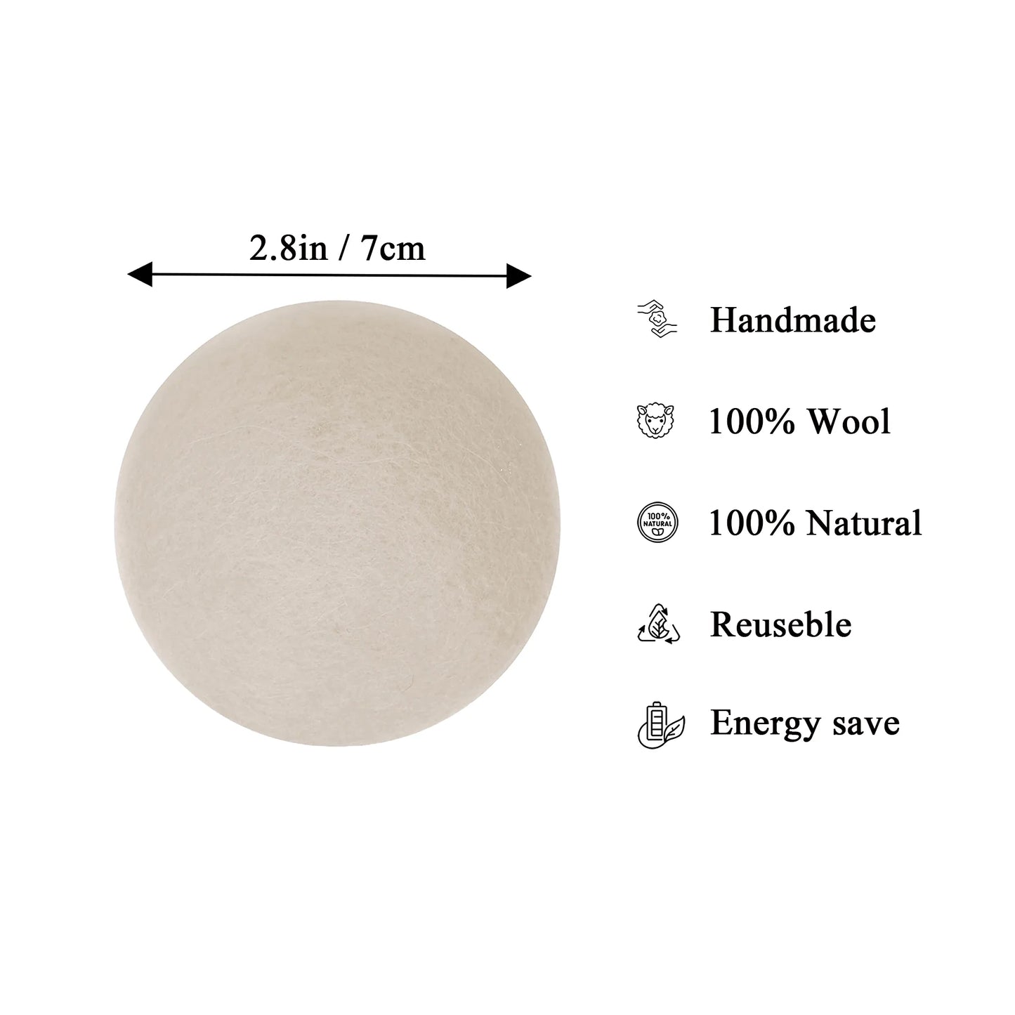 (3 Pack) Wool Dryer Balls Organic XL 6 Balls per Pack by , save Time,Money,Energy.