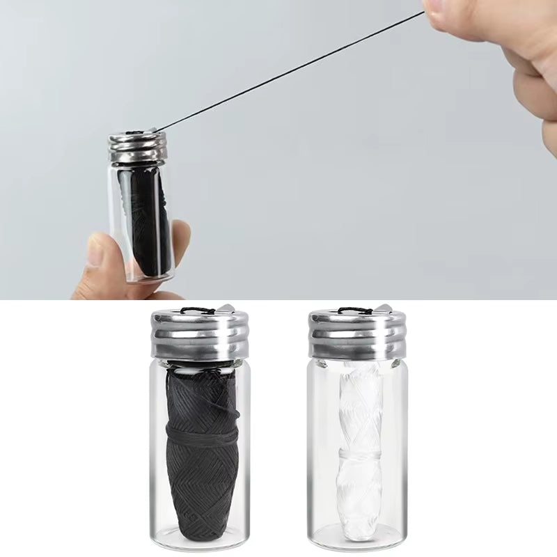 30M Vegan Biodegradable Bamboo Charcoal Dental Floss with Refillable Glass Holder Mint Flavored Tiny Floss