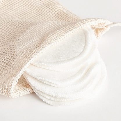 10 Reusable Organic Bamboo Cotton Facial Pads - Zero Waste Plastic