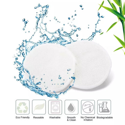 10 Reusable Organic Bamboo Cotton Facial Pads - Zero Waste Plastic