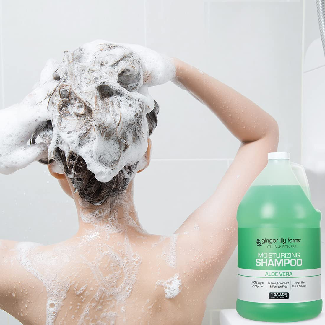 Club & Fitness Moisturizing Shampoo for All Hair Types, 100% Vegan & Cruelty-Free, Aloe Vera Scent, 1 Gallon (128 Fl Oz) Refill
