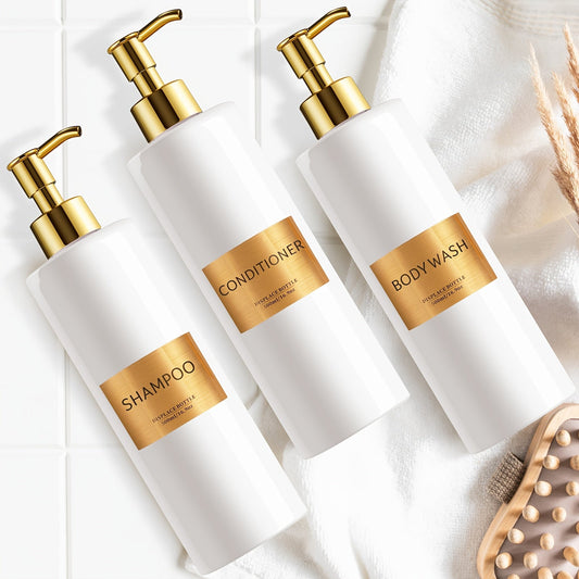 3Piece GAONLY Refillable Bathroom Soap Dispenser Set