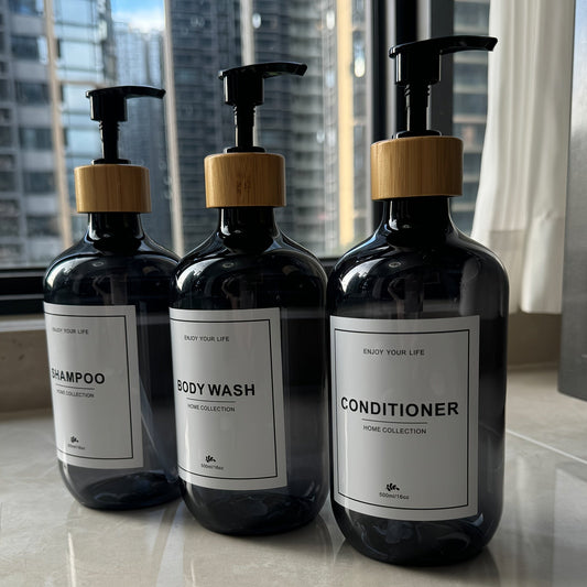 3Piece Refillable Bathroom Soap  Lotion Dispenser Set