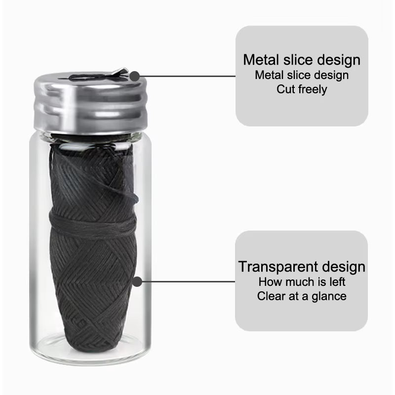 30M Vegan Biodegradable Bamboo Charcoal Dental Floss with Refillable Glass Holder Mint Flavored Tiny Floss