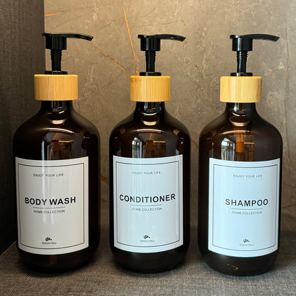 3Piece Refillable Bathroom Soap  Lotion Dispenser Set