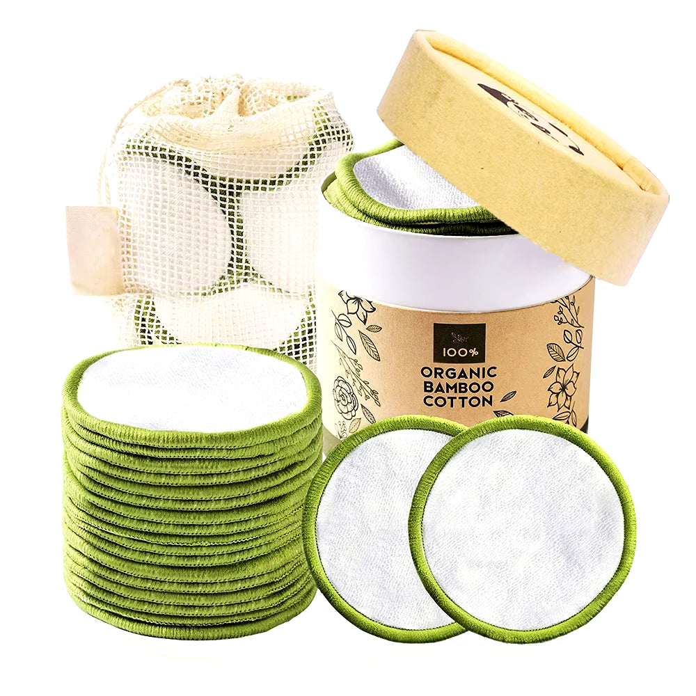 20PCS Reusable Makeup Remover Pads with Laundry Bag Reusable Cotton Pad Natural Konjac Facial Sponge for All Skin Types Washable