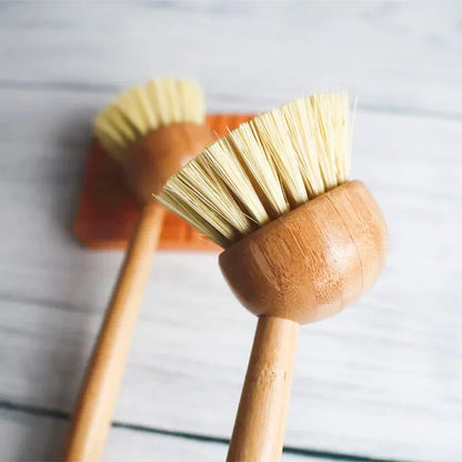 Eco Bamboo Sisal Dish Brush-Natural Plastic Free Sisal Fiber