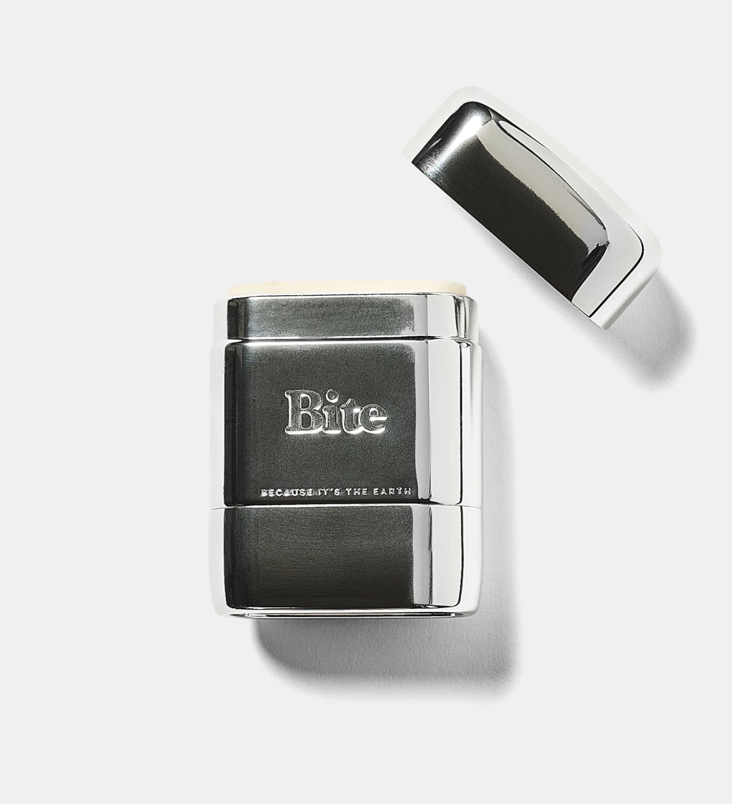 Bite refillable natural deodorant kit with reusable metal case