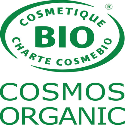 Cosmos Organic certification logo with green text on a white background