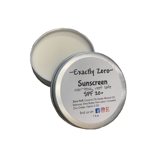 Zero waste sunscreen in reusable metal tin eco friendly