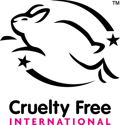 Cruelty Free International logo with a rabbit silhouette and stars on a white background
