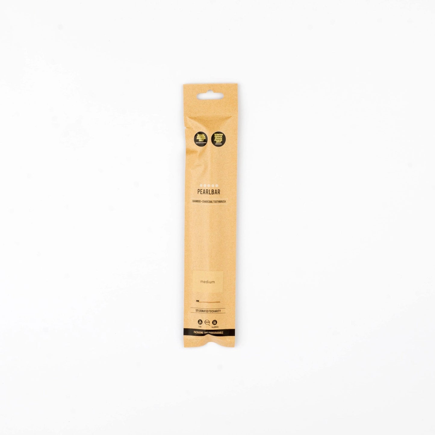 Sustainable toothbrush with whitening charcoal bristles