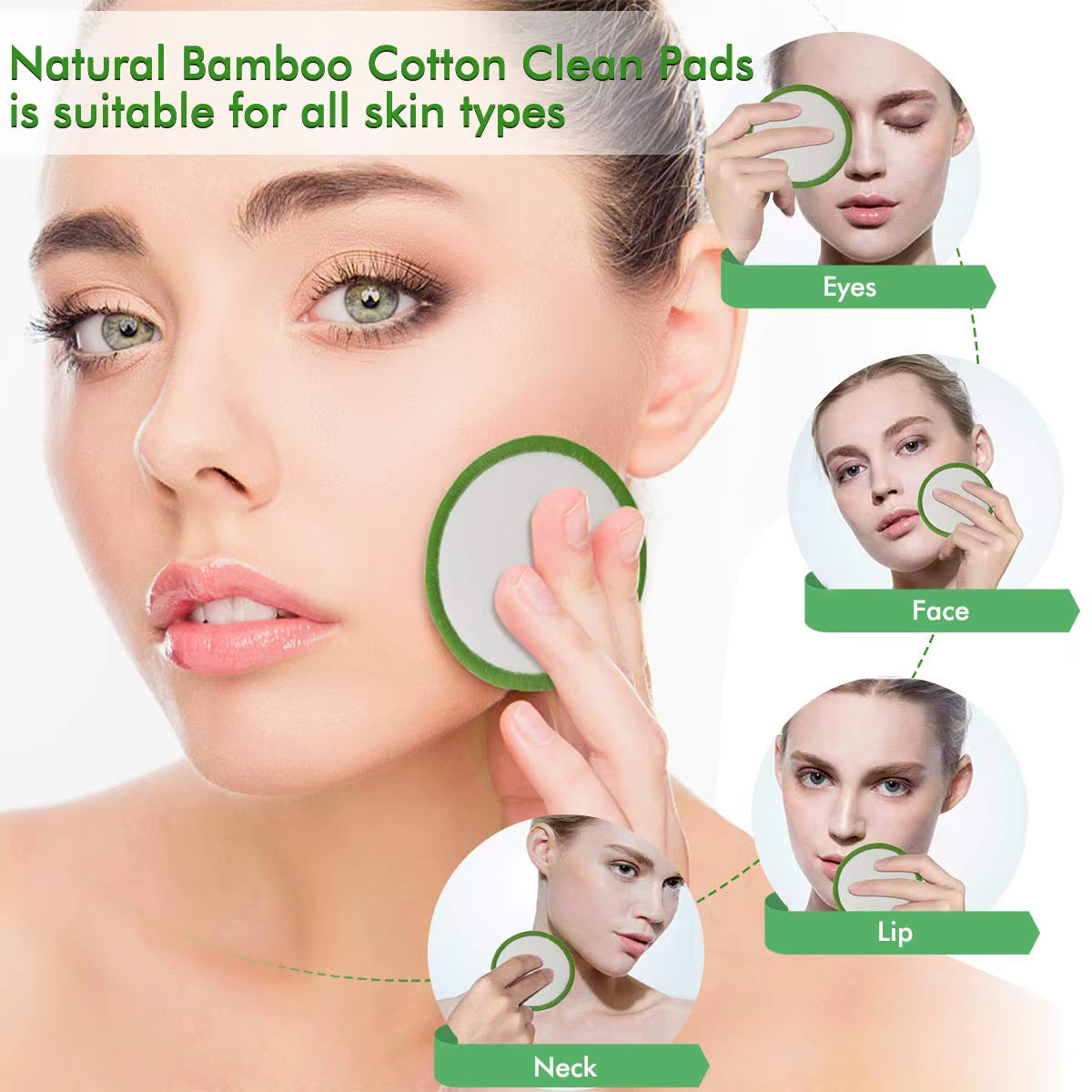 20PCS Reusable Makeup Remover Pads with Laundry Bag Reusable Cotton Pad Natural Konjac Facial Sponge for All Skin Types Washable