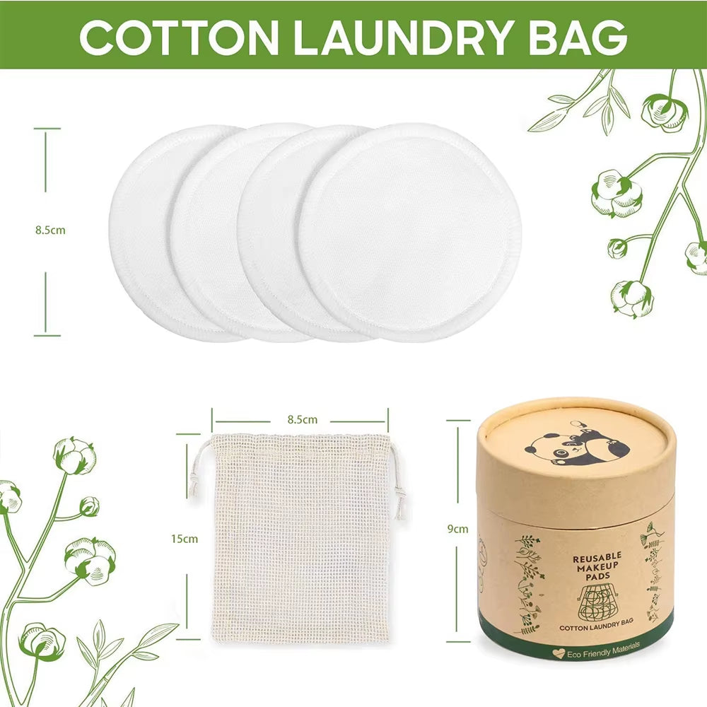 20PCS Reusable Makeup Remover Pads with Laundry Bag Reusable Cotton Pad Natural Konjac Facial Sponge for All Skin Types Washable
