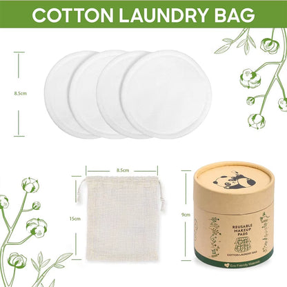 20PCS Reusable Makeup Remover Pads with Laundry Bag Reusable Cotton Pad Natural Konjac Facial Sponge for All Skin Types Washable