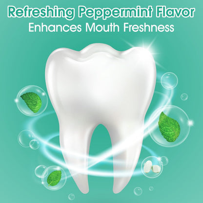 150 Tablets Chewable Toothpaste Tablets, Sensitive Toothpaste Tablets Peppermint Flavored Strengthen Teeth, Flouride & Plastic Free, Nano Hydroxyapatite, Clean Effectively