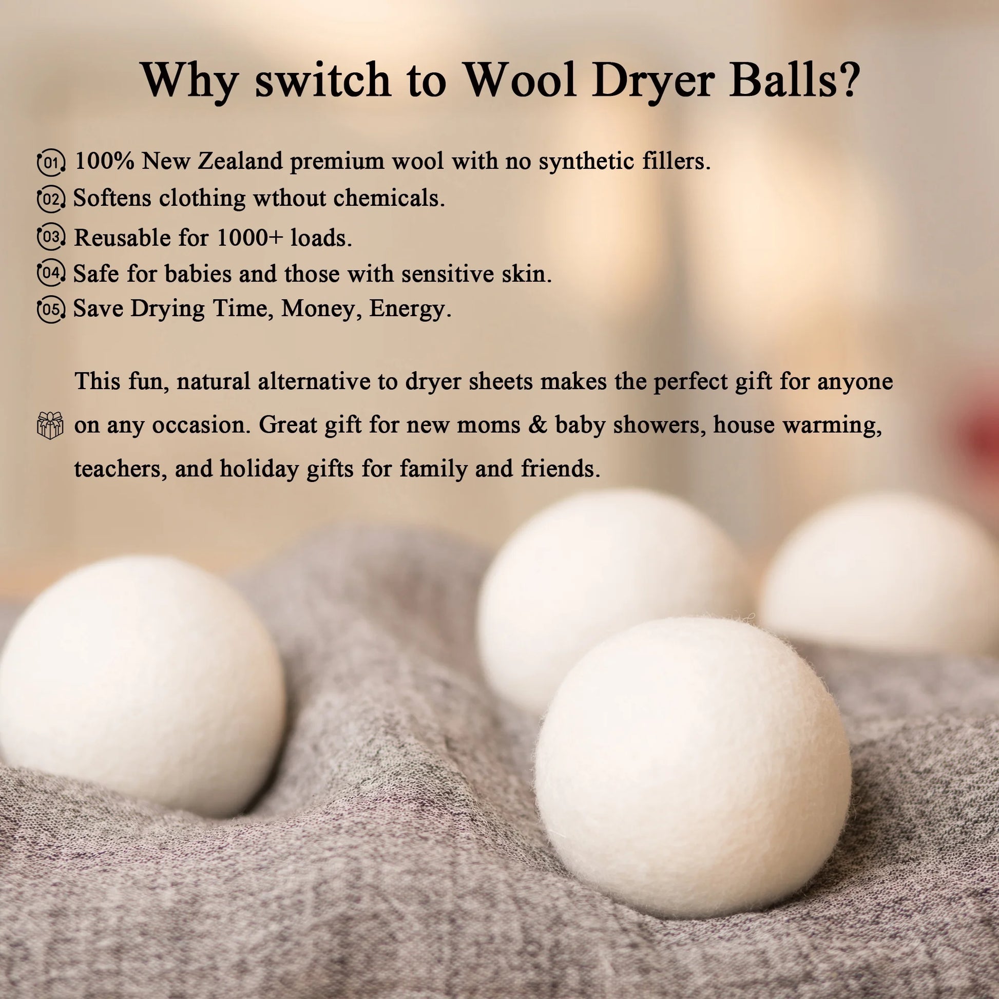 (3 Pack) Wool Dryer Balls Organic XL 6 Balls per Pack by , save Time,Money,Energy.