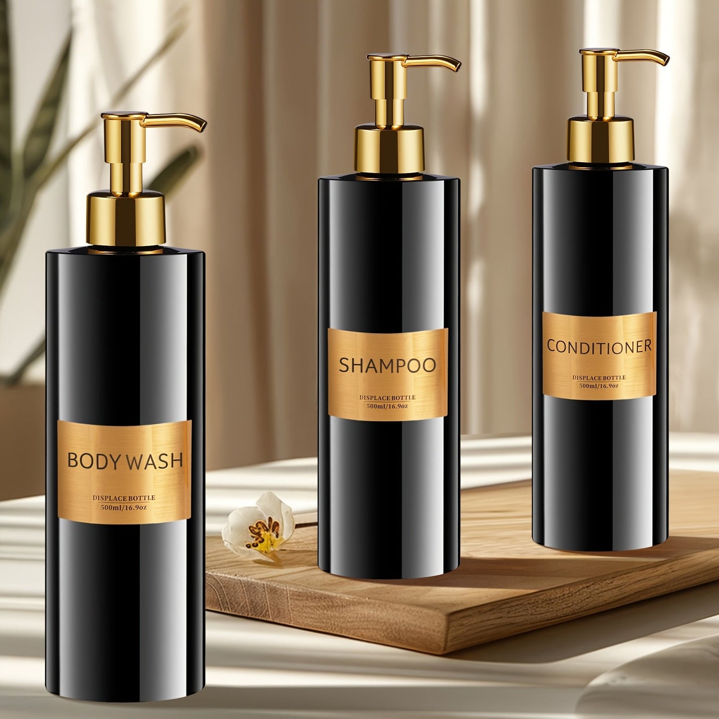 3Piece GAONLY Refillable Bathroom Soap Dispenser Set