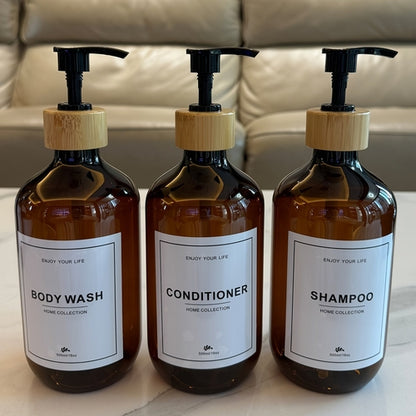 3Piece Refillable Bathroom Soap  Lotion Dispenser Set
