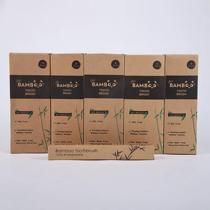 4PCS Charcoal Bamboo Toothbrushes - Extra Soft Natural Bristles for Adults & Kids Teeth | Zero Waste Biodegradable Tooth Brush