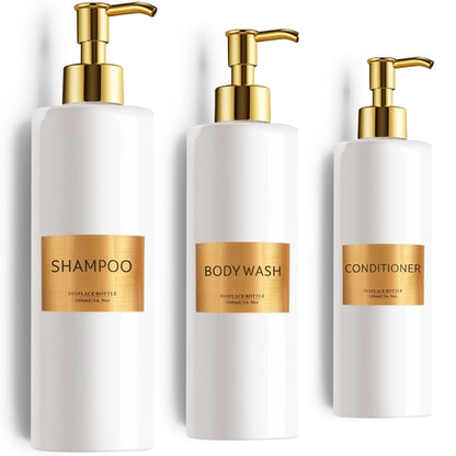 3Piece GAONLY Refillable Bathroom Soap Dispenser Set