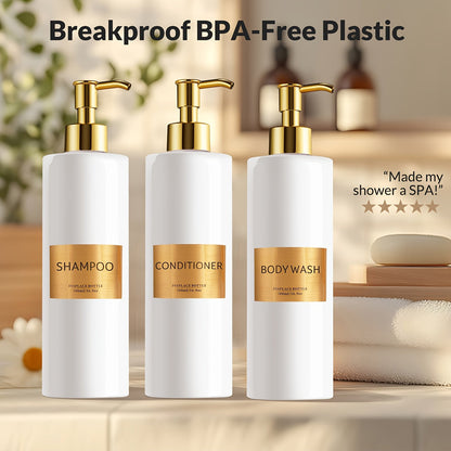 3Piece GAONLY Refillable Bathroom Soap Dispenser Set