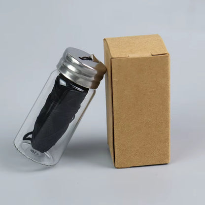 30M Vegan Biodegradable Bamboo Charcoal Dental Floss with Refillable Glass Holder Mint Flavored Tiny Floss