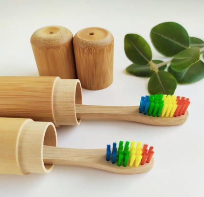 Lightweight bamboo oral care travel accessory