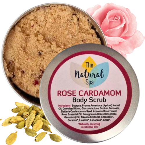 Rose and Cardamom Body Scrub - 3 different size option